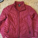 The North Face  Red Puffer Jacket with High Collar Photo 0