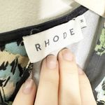 Rhode Womens Ella Mini Dress Leaves Print Long Sleeve Belted Black Green Size M Size M Photo 9