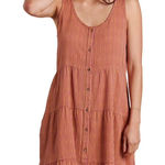 Toad & Co  Manzana Organic Cotton Tiered Dress Lily Stripe Orange M Photo 0