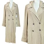 Free People  FP One Longline Waffle Knit Landon Jacket Trench Coat in Sand XL NWT Photo 6