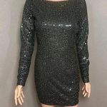 Guess Black Long Sleeve Jewel Neck Short Body Con Cocktail Dress Small NEW $148 Photo 0