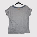 Sundance Womens Top Gray Heather Embroidered Floral Short Sleeve Boho Tee Small Black Photo 1