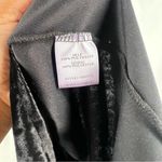 Mango Black Velvet Mock V Neck Racerback Side Slit Formfitting Midi Dress Photo 8