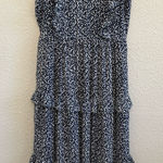 J.Crew  Tiered Ruffle‎ Maxi Dress Floral Navy & White Size 2 EUC Photo 0