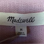 Madewell Women’s Top Cozy Funnel Neck Striped Jacquard Textural Size M. Mauve Photo 3