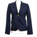 J.Crew Classic Schoolboy Blazer Wool Gold Button Navy Blue Women’s Size 0 Photo 0