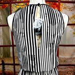 White House | Black Market Striped Keyhole Maxi Dress Black/White 2 Photo 12