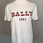 Bally of Switzerland 1851 Logo Tee White Red Italy Sz Eur 36 US Medium/Small Photo 0