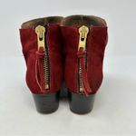Revolve CHIO Suede Leather Zip Booties Red Size 39 Photo 4