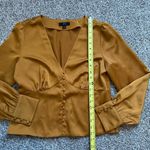 J.Crew  burnt orange v-neck button up long sleeve top size 4 Photo 9