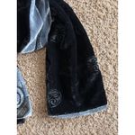 Traditional Craft Silk Black Gray Velvet Geometric Abstract Scarf Neck Wrap Photo 2