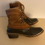 Sorel women chestnut brown suede rubber waterproof duck short boots 9 Photo 5