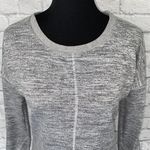 Women XS athletic fit Crewneck Longsleeve drop shoulder top grey Gray Photo 1