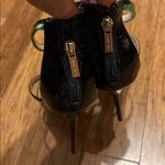 Jimmy Choo  Thistle Strappy Black Patent & Green Sandal Heel Shoes Photo 3