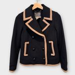 J.Crew  Peacoat Wool by Nello Gori black tan Size 00 Photo 1