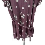 Full Moon Segura Short Sleeve Tie Waist Maternity Blouse Light Purple Floral 2X Size undefined Photo 5