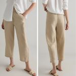 Quince  NWT 100% European Linen Pants in Driftwood Tan Size Small Photo 1