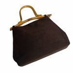 Julie Brown ске Bamboo Boho Top Handle Satchel Bag ске Chocolate Micro Suede ске Photo 4