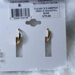 Giani Bernini NWT 18k Gold Over Sterling Silver Magenta Rose CZ Earrings Photo 3