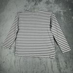 Everlane  Shirt Women Medium Gray White Stripe Mariner Tee Nautical Casual Lounge Photo 2