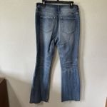KanCan Boot Cut Flare Stretch Jeans Size 11/29 Light Medium Wash Raw Hem Blue Photo 3