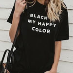 VICI  Black is my Happy Color Graphic Tee Photo 0