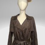 T Tahari T-Tahari Faux Suede Trench Coat. Photo 1