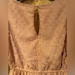 La Femme  Pink Swiss Dot V-Neck Short Sleeve‎ Flowy Lined Mini Dress Size Small Photo 7