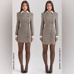 House Of CB  LEONI Brown Puppytooth Check Bodycon Mini Dress NWOT Size L longer Photo 16
