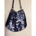 Banana Republic  hobo bag Water Color fabric and Leather top handle tote EUC Photo 2