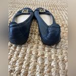 Escada Blue and Gold Flats with Elegant Gold Embellishment Size 39 Photo 6