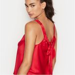 Victoria's Secret NWOT Victoria’s Secret Red Satin Bow-Back Tank Shirt Sleep Top Sz M Photo 2
