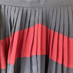 J.Crew J.‎ Crew Pleated Skirt Size 4 Striped Navy Burgundy Career Party Photo 3