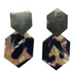 Dark Multicolor Geometric Drop Earrings Pink Photo 0