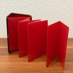 Vintage Retro Brown Leather Flat Clutch Accordion Photo Wallet Photo 1