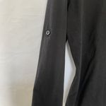 H&M women's Black Long-Sleeve Henley Shirt With Button Tab Sleeves Size M Photo 3