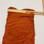 Tiger Mist  Dress Womens Small Orange Matteo Ruched Strapless Mini Photo 8