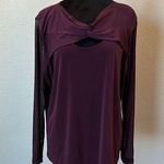 Calvin Klein Women's Long Sleeve Knot Front Top - cranberry Photo 0