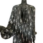 MISA Los Angeles Ales Floral Black Maxi Smocked Dress Size Medium Photo 12