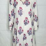 Victoria Dunn Collared Shirt Dress Size XL Floral White Pink Purple Lined Photo 0
