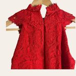 Reiss Sophia China Red Lace Overlay Cocktail Mini Dress Size 4 Photo 5