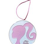 Vintage Barbie World of Barbie Pink/White Glitter Round Ornament Mattel 2022 Pink Photo 0
