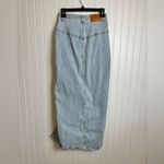Princess Polly  Light Wash Denim Maxi Skirt Front Slit A31 Photo 5