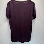 Deeluxe Deep Burgundy Wine V Neck Glowy Sparkle T Shirt Women’s Size XL Photo 3