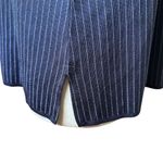 Misook Exclusively  Petites Medium Navy Blue Stretch Knit Pinstripe Open Cardigan Photo 5