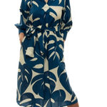 SEVENTY VENEZIA Tropical Leaf Maxi Dress Women’s‎ SIZE 42 LARGE vacation NEW Blue Photo 0