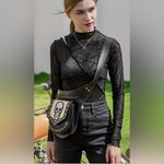 Gothic Waist Bag, Faux Leather Black Photo 1