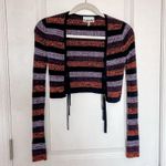 Ganni  Striped Merino Rib Cropped Cardigan Maxi Skirt Set Photo 1