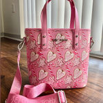 Betsey Johnson NWOT RARE Christmas Cookie Candy Cane Pink Holiday Tote Bag Photo 0