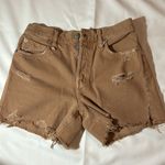 We The Free  Women’s Mustard/Distress/ Raw Hem/Button Fly/5Pocket Shorts Size 26 Photo 0